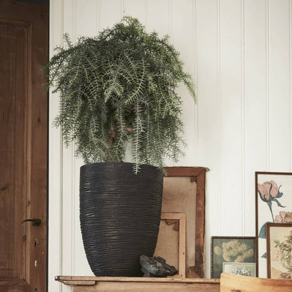 Capi Bloempot Nature Rib Elegant Laag Pkblr783 46 x 58 cm Zwart