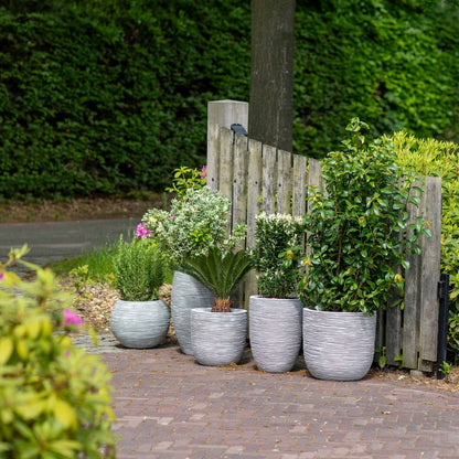 Capi Bloempot Nature Rib Bolvormig Kleurig Kofi270 Ivoor 40 x 32 cm