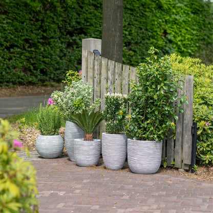 Capi Bloempot Nature Rib Bolvormig Kleurig Kofi270 Ivoor 40 x 32 cm
