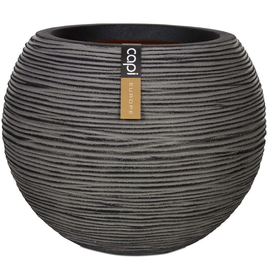 Capi Bloempot Nature Rib Bolvormig Kofz270 Antraciet 40 x 32 cm