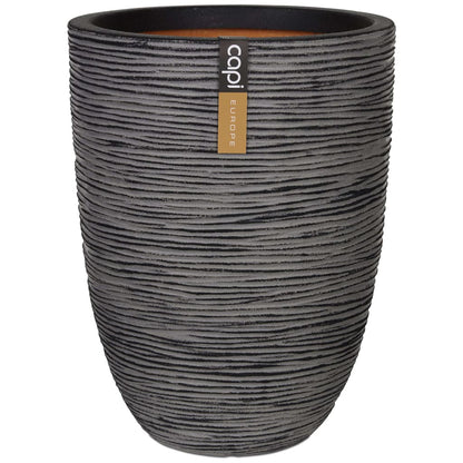 Capi Bloempot Nature Rib Elegant Laag Kofz782 36 x 47 cm Antraciet