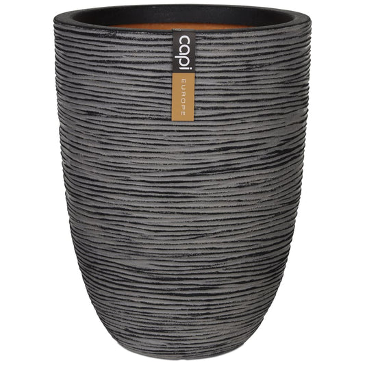 Capi Bloempot Nature Rib Elegant Laag Kofz783 46 x 58 cm Antraciet