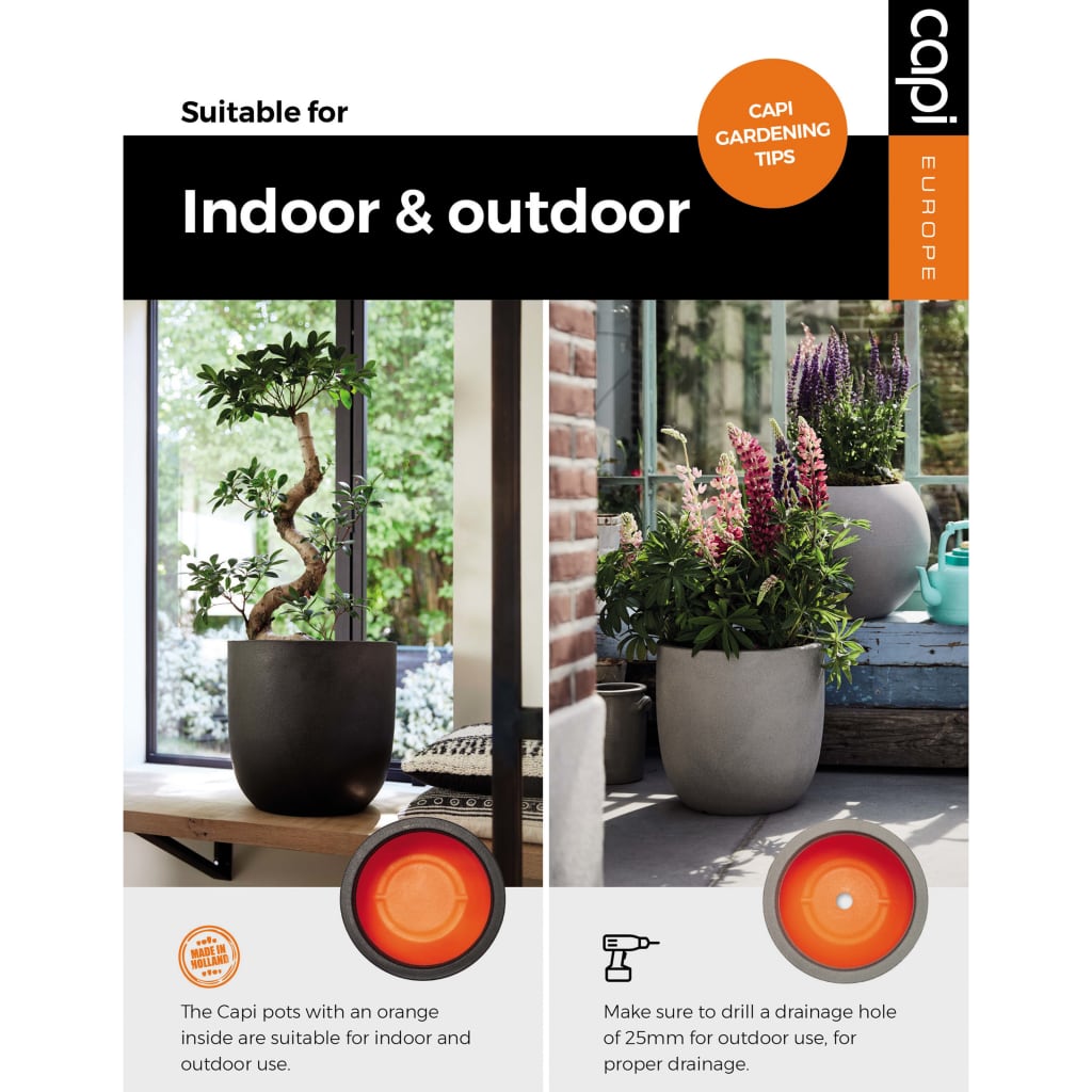 Capi Bloempot Nature Rib Elegant Deluxe 45 x 72 cm Antraciet