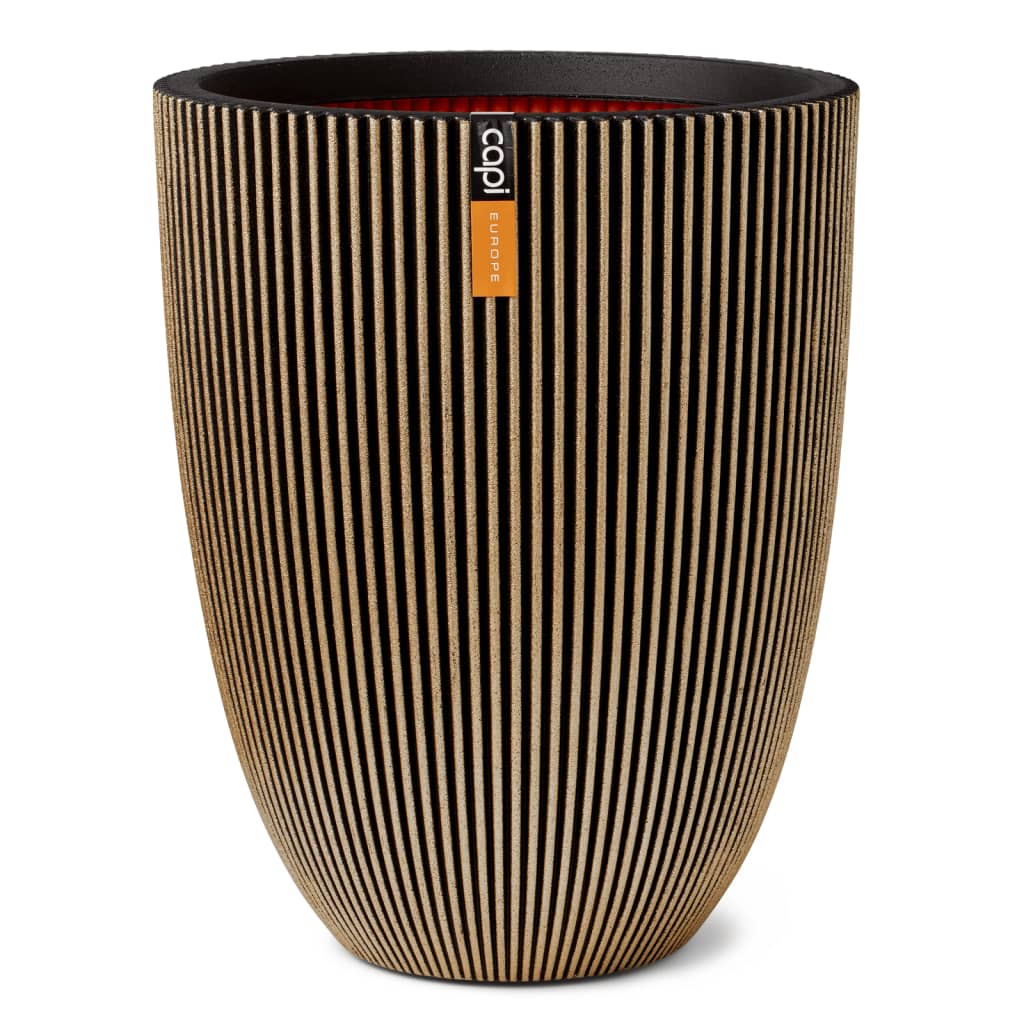 Capi Bloempot Groove Elegant 34X46 Cm Kleurig Ø 34 x 46 cm Zwart en goud