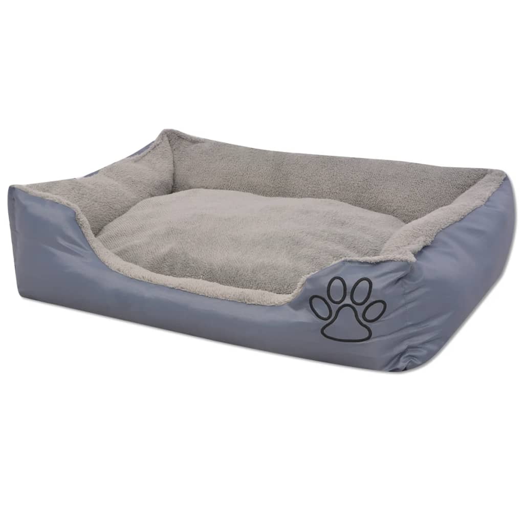 Vida Hondenbed Met Gewatteerd Kussen Maat xl Grijs