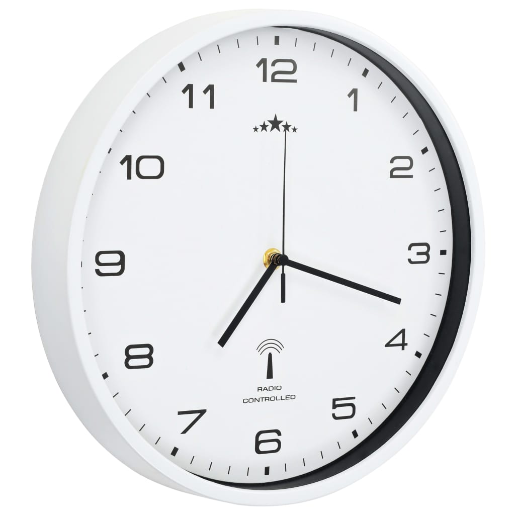 Wandklok Met Quartz Uurwerk Radiogestuurd 31 Cm Wit