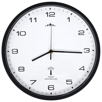 Wandklok Met Quartz Uurwerk Radiogestuurd 31 Cm Wit en zwart