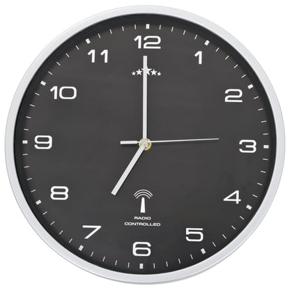 Wandklok Met Quartz Uurwerk Radiogestuurd 31 Cm Zwart