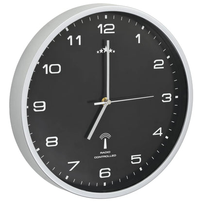 Wandklok Met Quartz Uurwerk Radiogestuurd 31 Cm Zwart