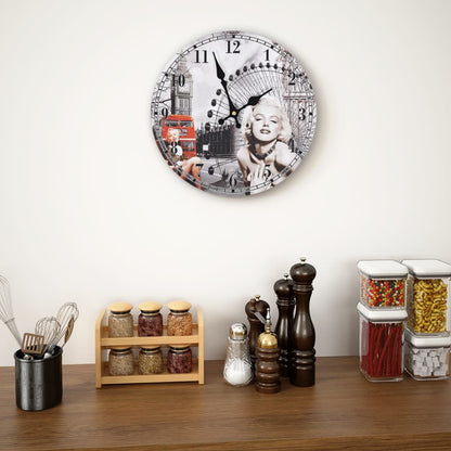 Wandklok Vintage Stijl Marilyn Monroe 30 cm Multikleur