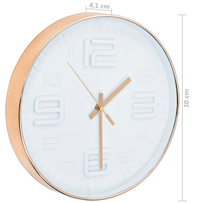 Wandklok -Look 30 Cm Koper