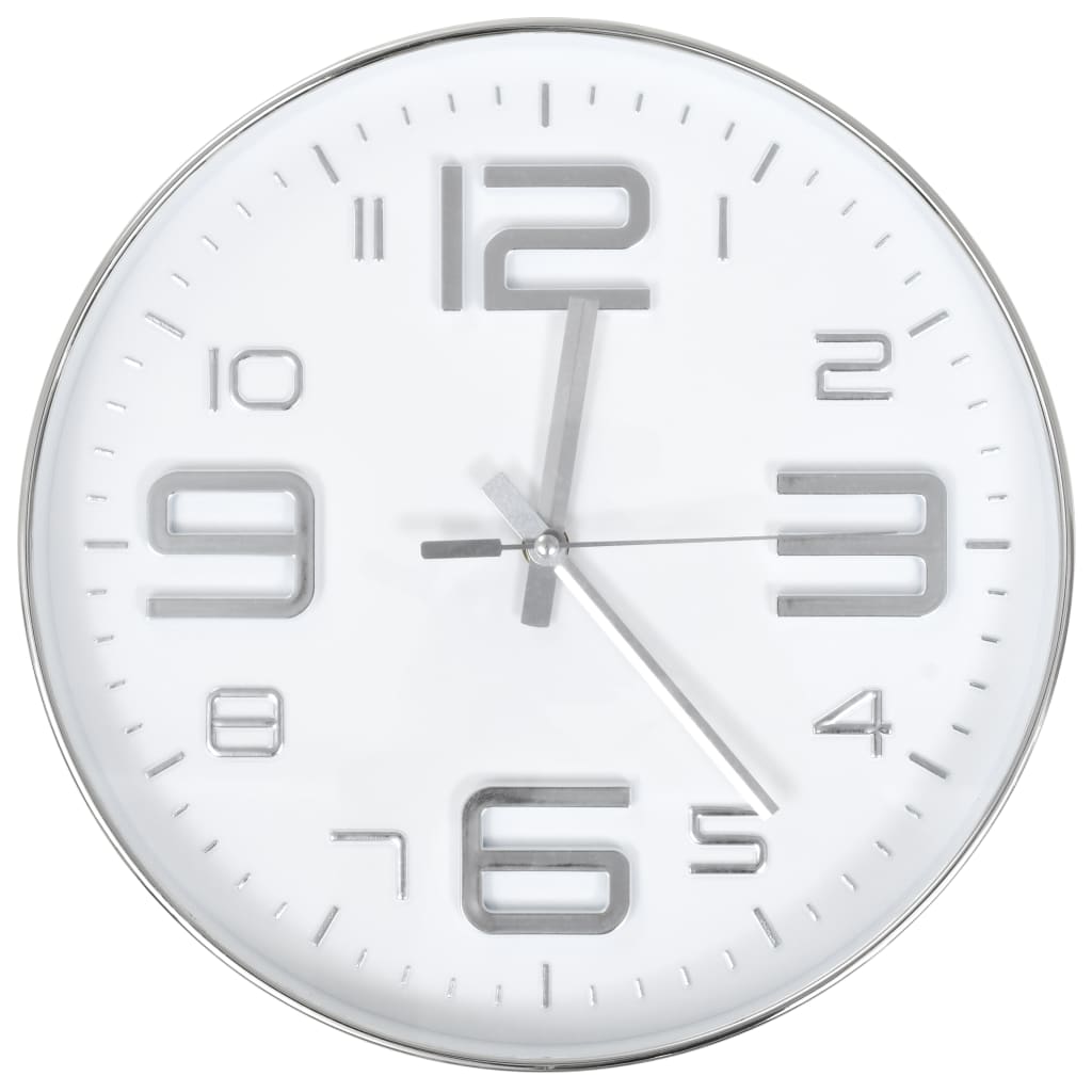 Wandklok 30 Cm Kleurig Zilver