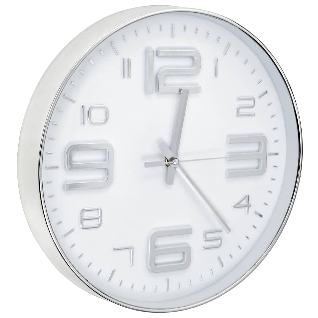 Wandklok 30 Cm Kleurig Zilver