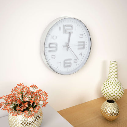 Wandklok 30 Cm Kleurig Zilver