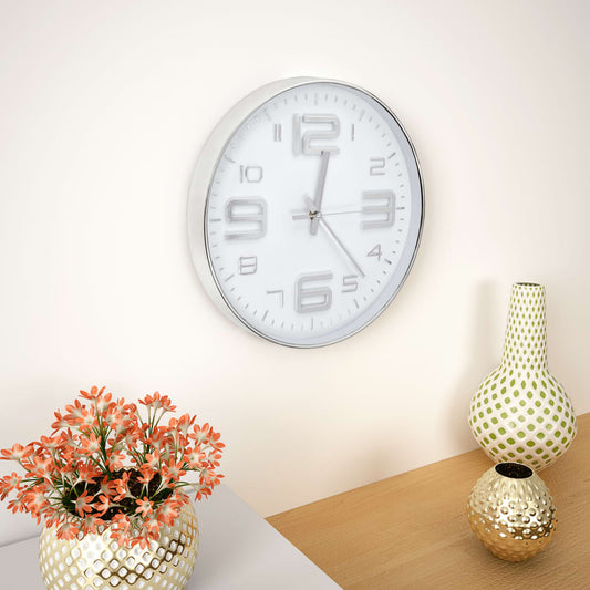 Wandklok 30 Cm Kleurig Zilver
