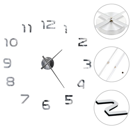 3D-Wandklok 100 Cm Xxl Modern Kleurig Zilver