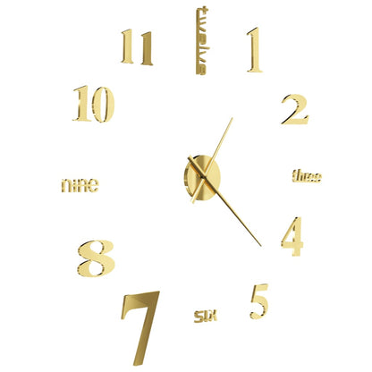 3D-Wandklok 100 Cm Xxl Modern Kleurig Goud