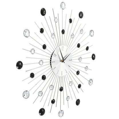 Wandklok Met Quartz-Mechanisme 50 Cm Modern Ontwerp Zilver en zwart