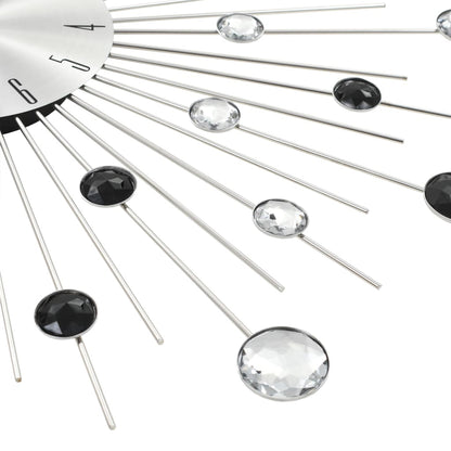 Wandklok Met Quartz-Mechanisme 50 Cm Modern Ontwerp Zilver en zwart