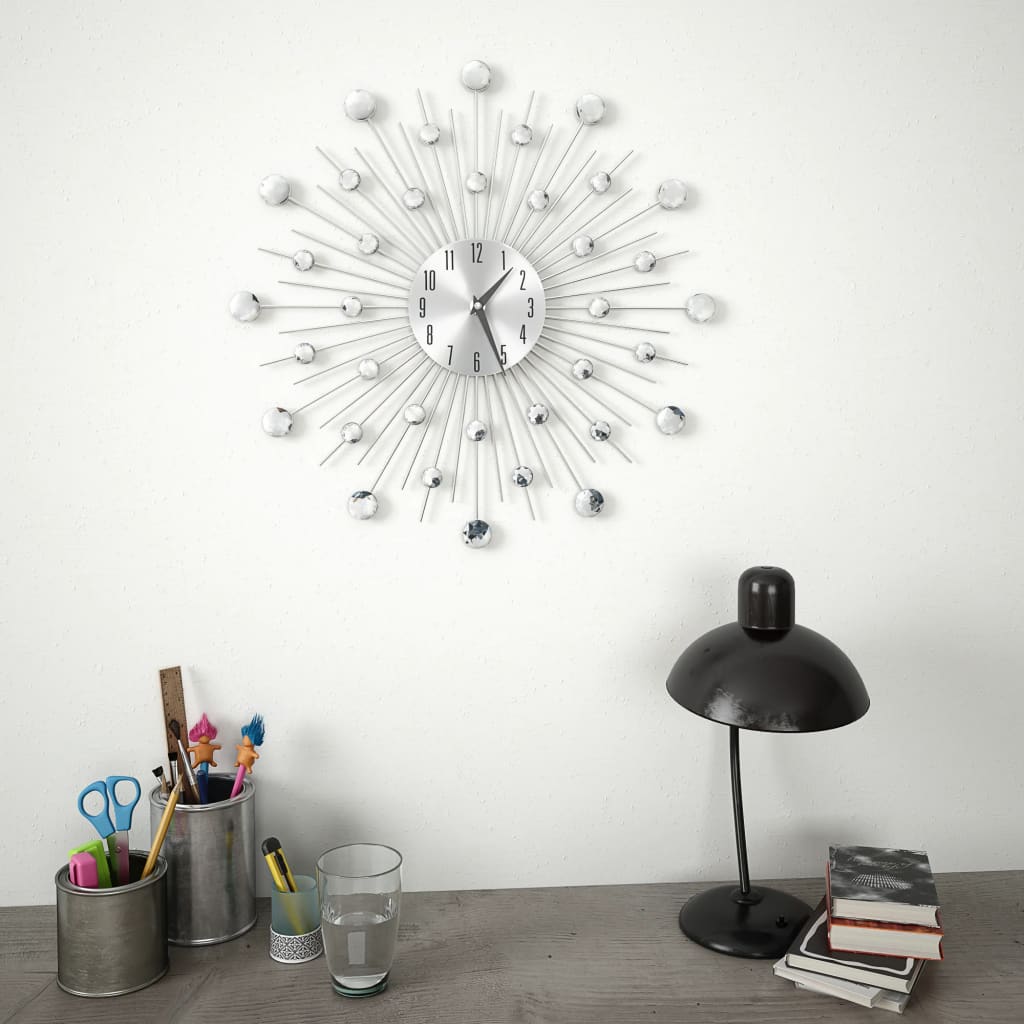 Wandklok Met Quartz-Mechanisme 50 Cm Modern Ontwerp Zilver