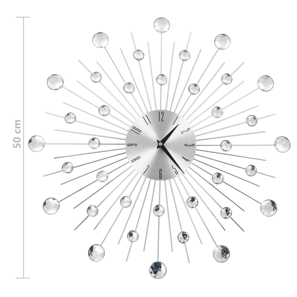 Wandklok Met Quartz-Mechanisme 50 Cm Modern Ontwerp Zilver