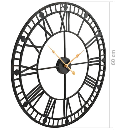 Wandklok Vintage-Stijl Met Quartz-Mechanisme Xxl 60 Cm Metaal