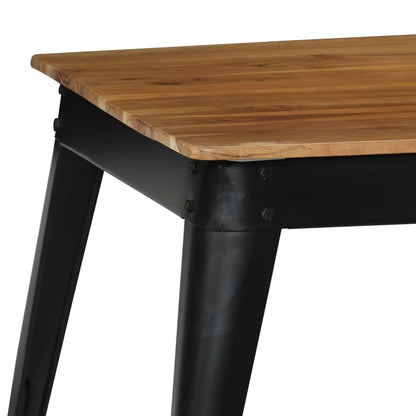 Eettafel 75x75x76 cm massief acaciahout en staal