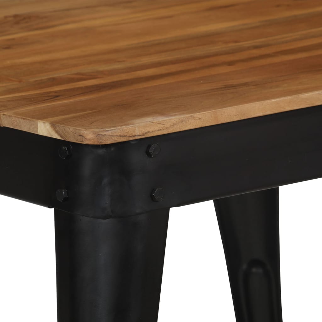 Eettafel 75x75x76 cm massief acaciahout en staal