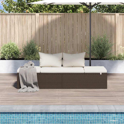 Tuinbed 195x60 cm poly rattan bruin