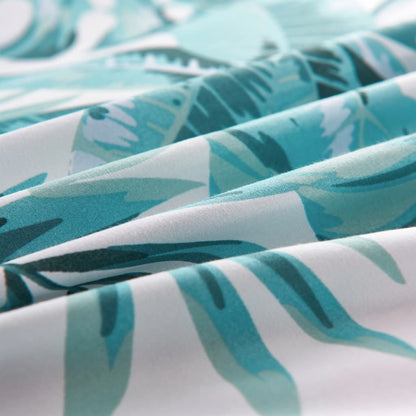 Dekbedovertrekset bladeren 140x200/60x70 cm groen