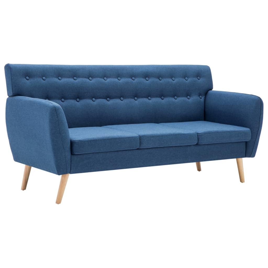 Driezitsbank 172x70x82 cm stof blauw