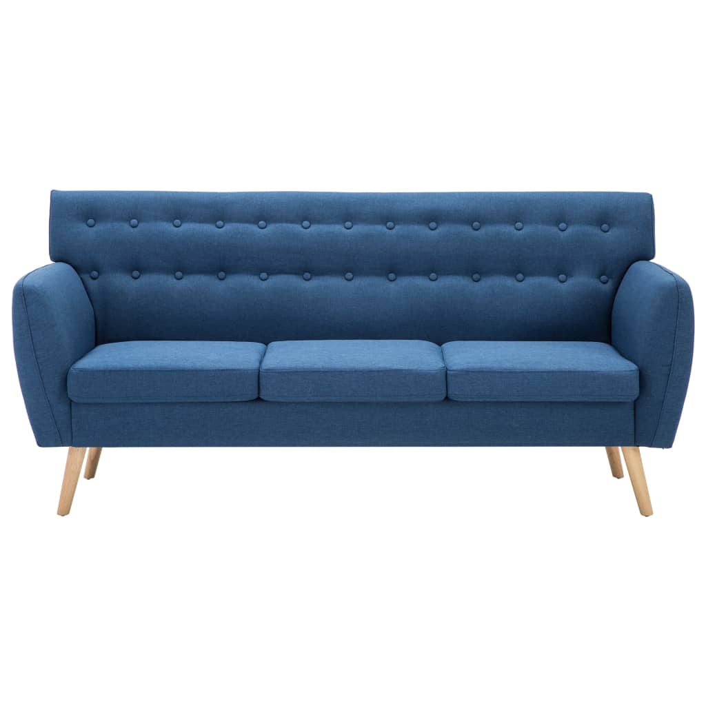 Driezitsbank 172x70x82 cm stof blauw