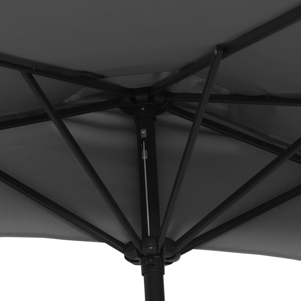 Balkonparasol half met aluminium paal 270x144 cm antraciet