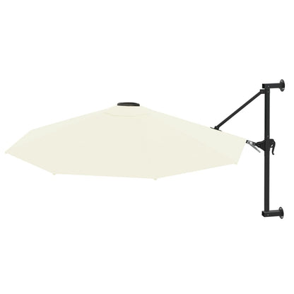 Wandparasol met metalen paal 300 cm zandkleurig