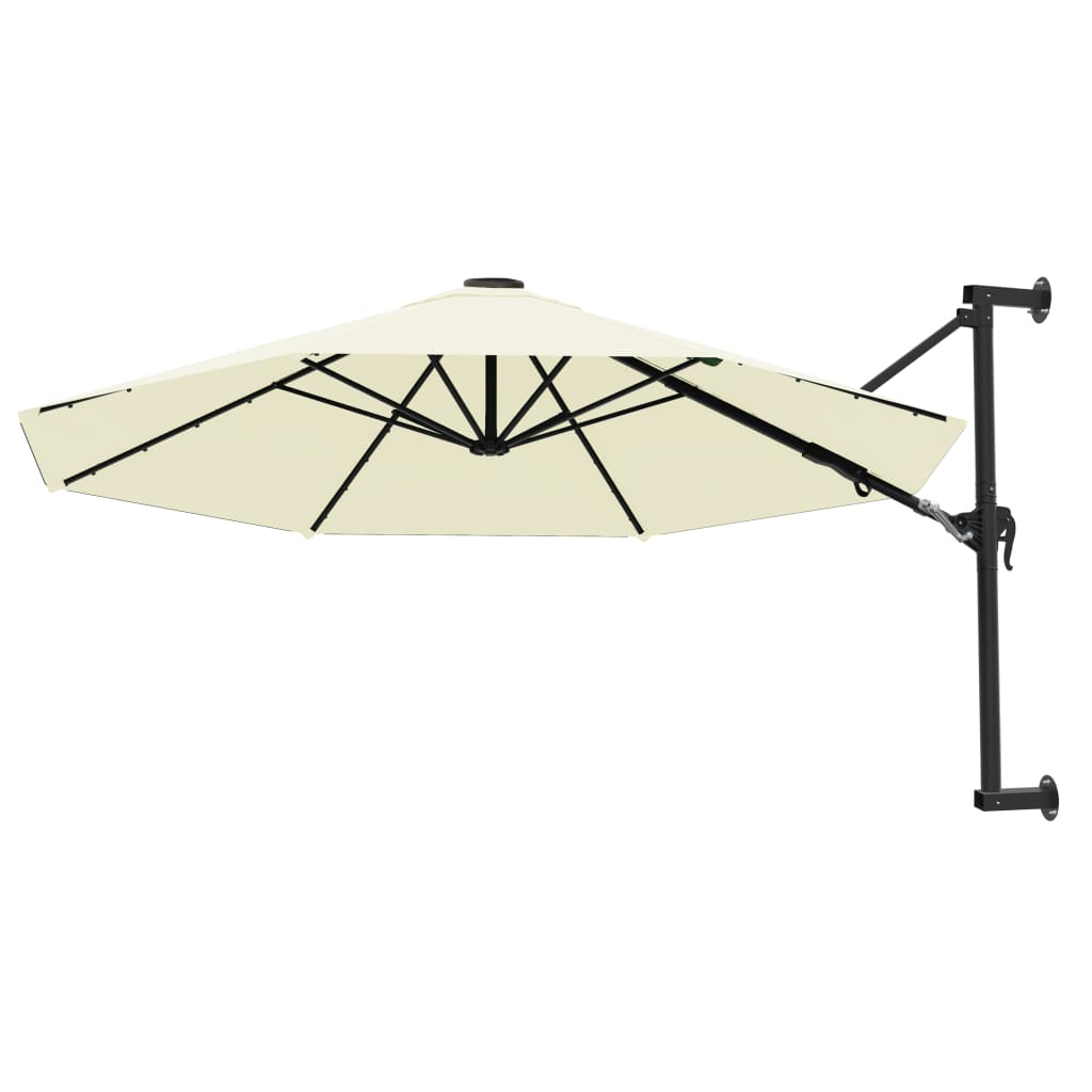 Wandparasol met metalen paal 300 cm zandkleurig