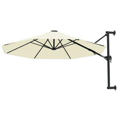Wandparasol met metalen paal 300 cm zandkleurig
