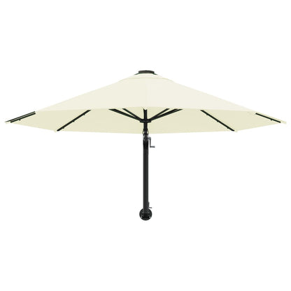 Wandparasol met metalen paal 300 cm zandkleurig