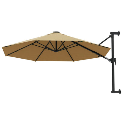 Wandparasol met metalen paal 300 cm taupe