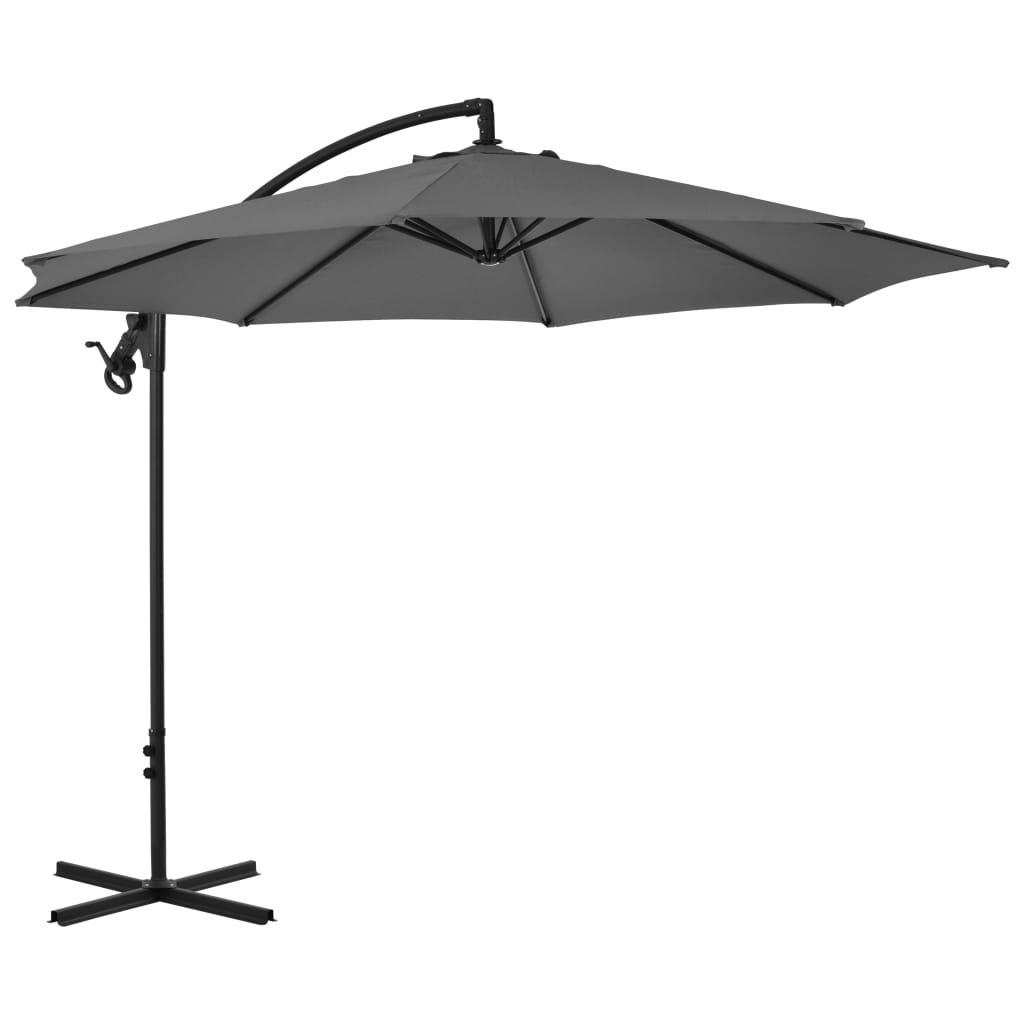 Zweefparasol met stalen paal 300 cm antracietkleurig