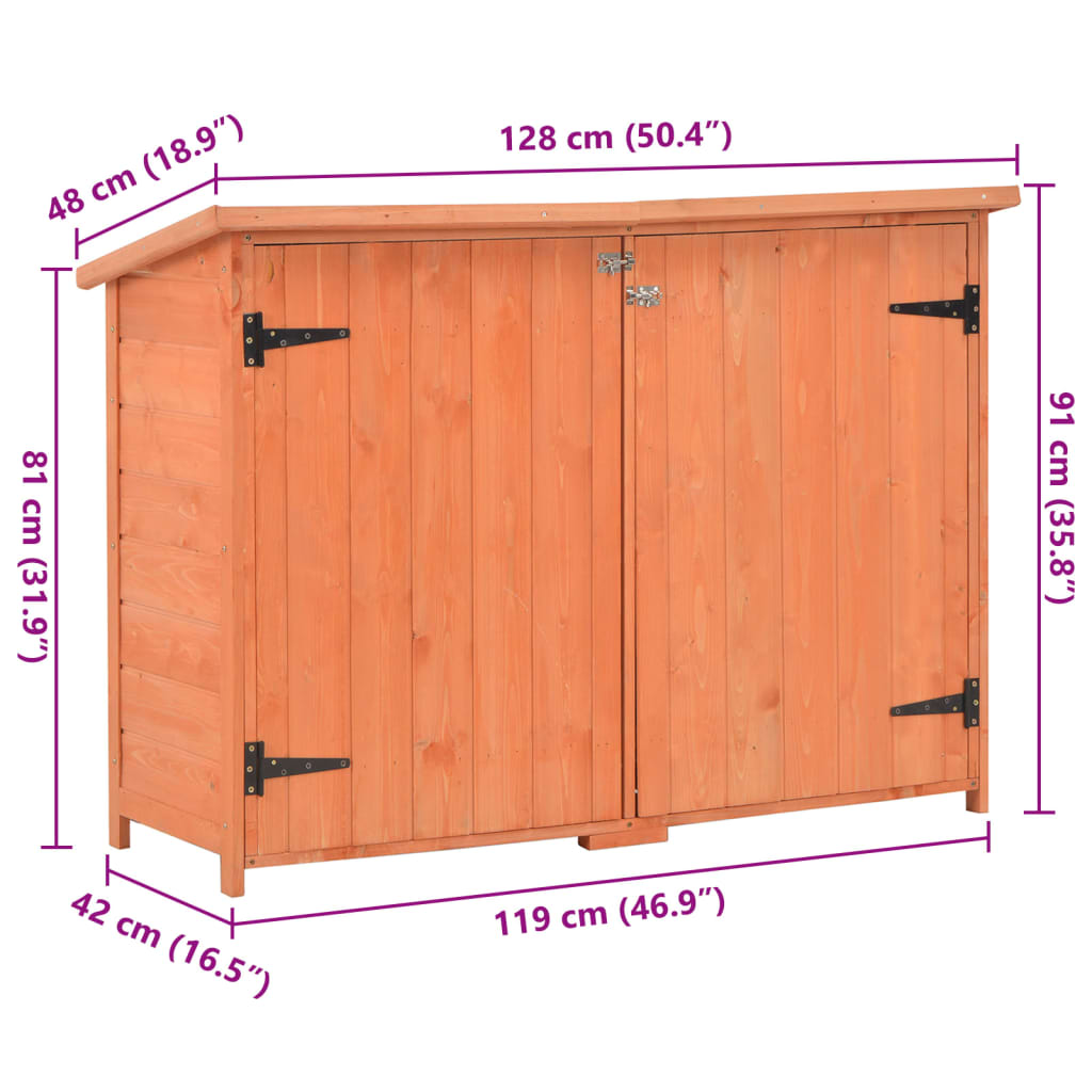 Tuinberging 128x42x91 cm hout