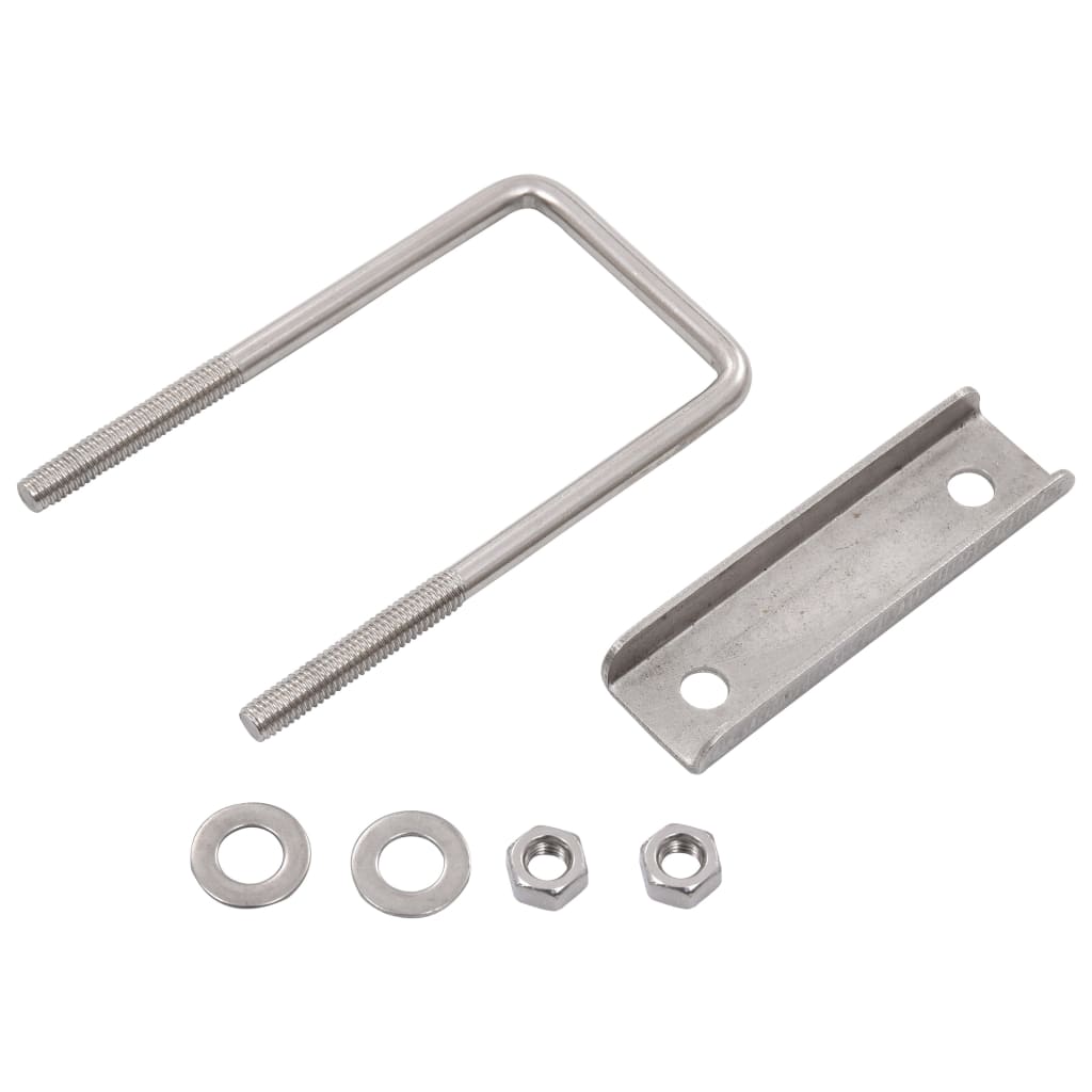 U-Verbinding Voor Hekpaal 25 Sets 60X40 Mm Zilver