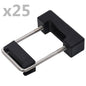 U-Verbinding Met Kunststof Voor Hekpaal 25 Sets 60X40 Mm Zwart en zilver