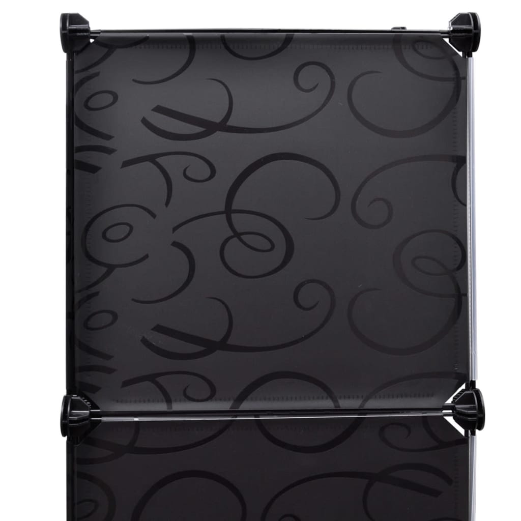 Kast met 9 vakken modulair 109x36,5x143 cm zwart en wit