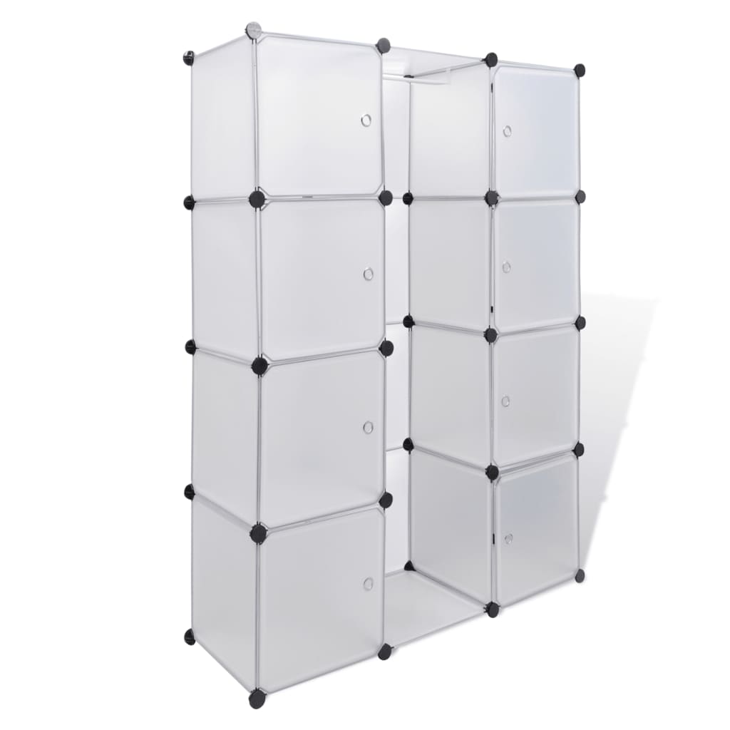 Kast met 9 compartimenten modulair 109x36,5x143 cm wit