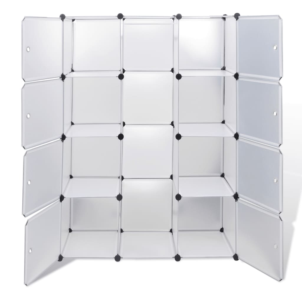 Kast met 9 compartimenten modulair 109x36,5x143 cm wit
