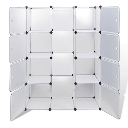 Kast met 9 compartimenten modulair 109x36,5x143 cm wit