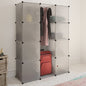 Kast met 9 compartimenten modulair 109x36,5x143 cm wit