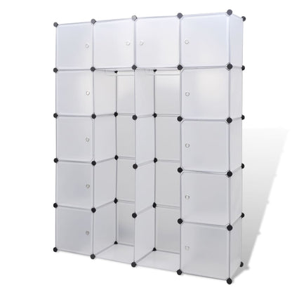 Modulaire kast met 14 compartimenten wit 37 x 146 x 180,5 cm