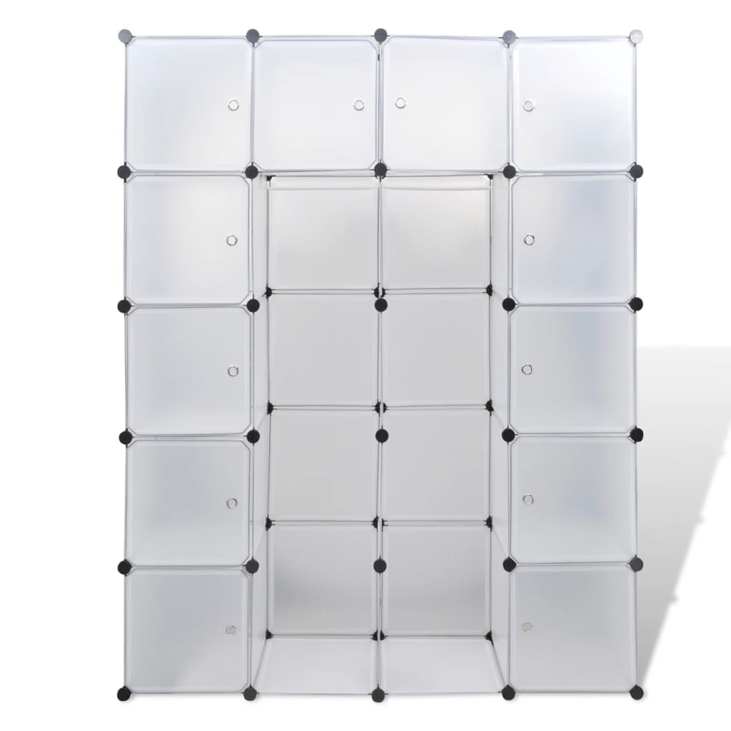 Modulaire kast met 14 compartimenten wit 37 x 146 x 180,5 cm