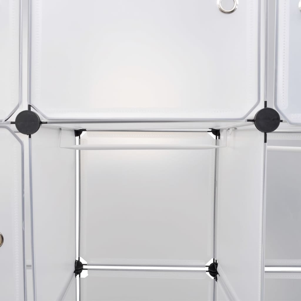 Modulaire kast met 14 compartimenten wit 37 x 146 x 180,5 cm